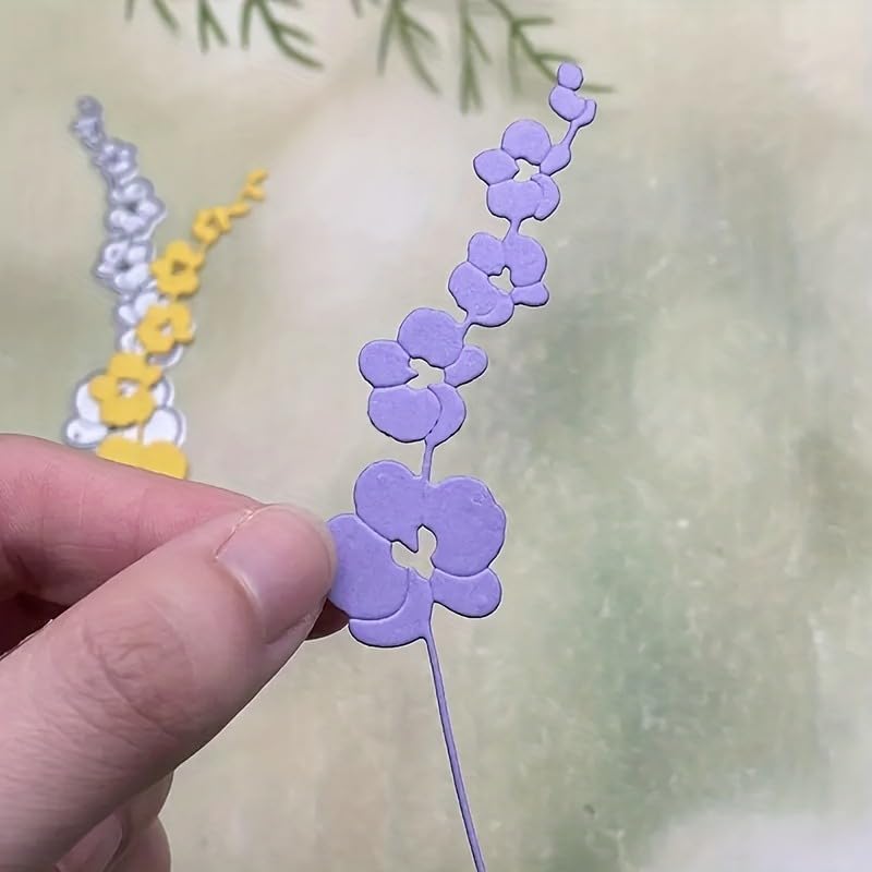 Lapoo Flowers Metal Cutting Die for Scrapbooking - Durable, Cut Stencils for DIY Scrapbook Photo Album Decorative Paper Card, Card Making Supplies, Embossing (Flower Branch 4.1 x 1.3 in) - Image 3